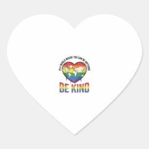 Be Kind World Heart Rainbow Vector T-Shirt Design_ Sticker
