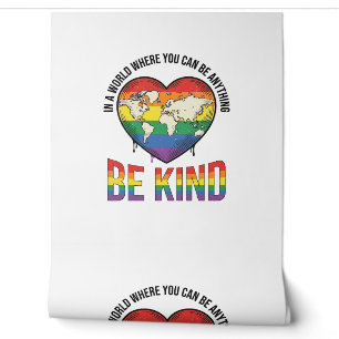 Be Kind World Heart Rainbow Vector T-Shirt Design_ Wallpaper