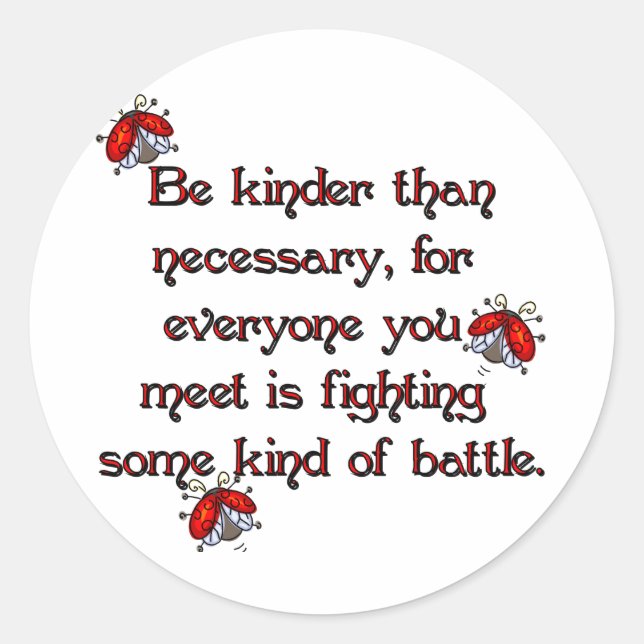Be Kinder Classic Round Sticker (Front)