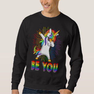 Be Lgbt Gay Lesbian You Dabbing Unicorn Pride Ally Sweatshirt