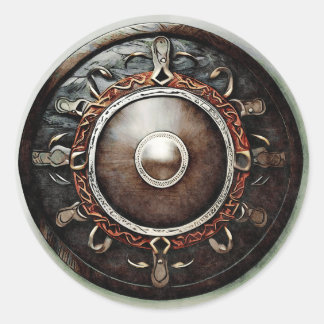 Be like a Viking shield, steadfast and unbreakable Classic Round Sticker