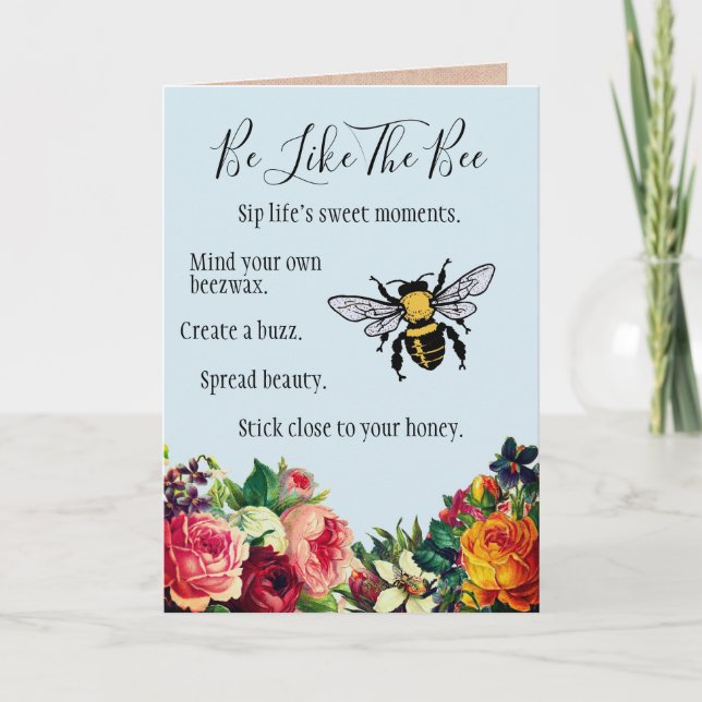 Be Like the Bee Greeting Card (Front)
