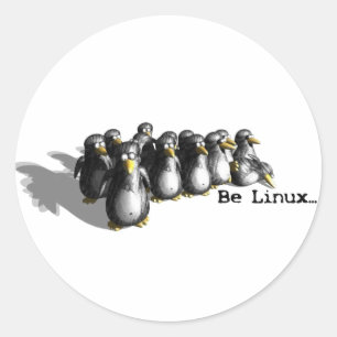 Be Linux Classic Round Sticker