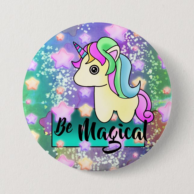 Be Magical Unicorn in Galaxy of Stars 3 Inch Round Button (Front)