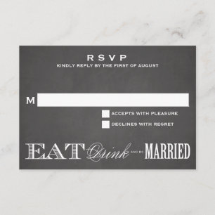 BE MARRIED CHALKBOARD   RSVP 3.5 x 5 Card