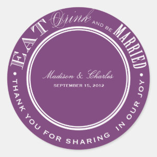 & BE MARRIED FAVOR STICKERS