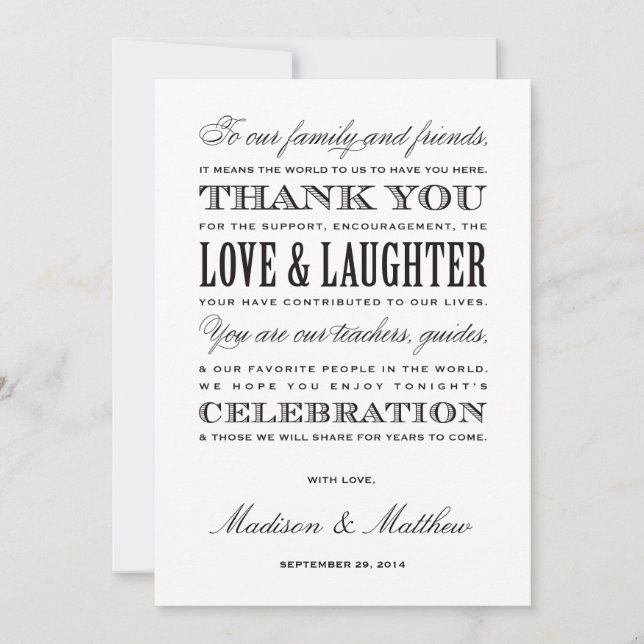 Be Married | Reception Thank You Cards (Front)
