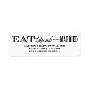 Be Married   Return Address Label
