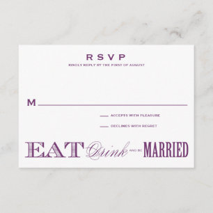 & BE MARRIED   RSVP 3.5 x 5