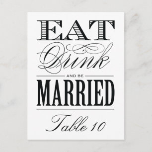 & BE MARRIED   TABLE NUMBER POSTCARD