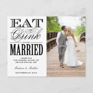 Be Married Thank You Photo Postcard