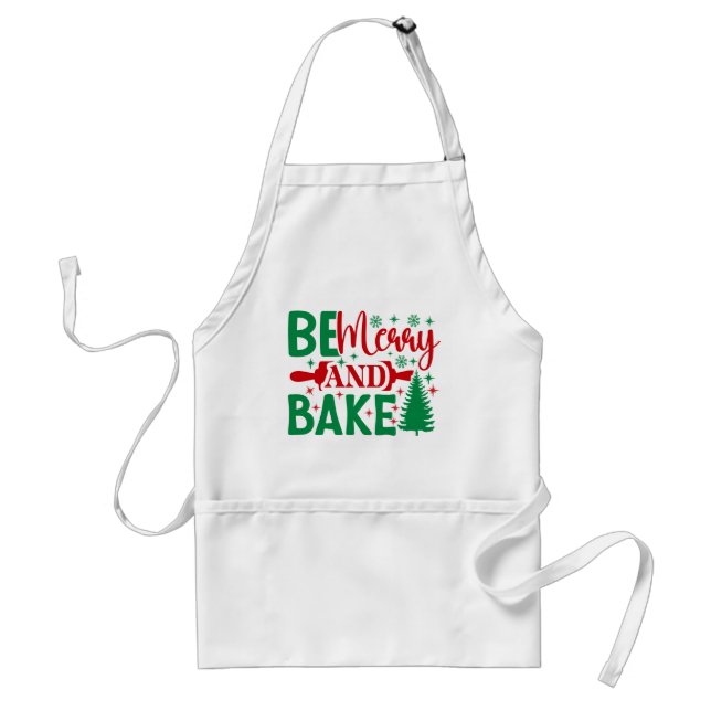 Be Merry And Bake Christmas Standard Apron (Front)