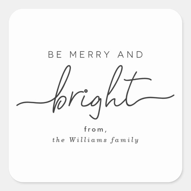 Be Merry and Bright Gift Tags (Front)
