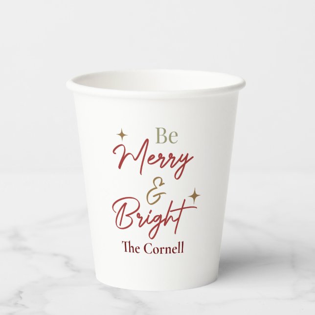 Be Merry and bright  Paper Cups (Front)