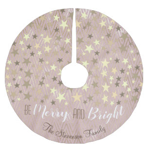 Be Merry and Bright Rose Gold Brushed Polyester Tree Skirt