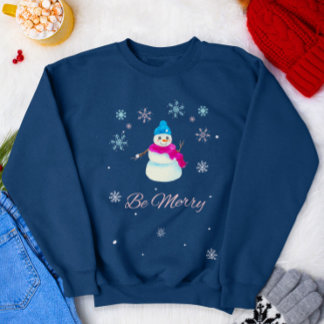 Be Merry Christmas Cute Snowman Sweatshirt
