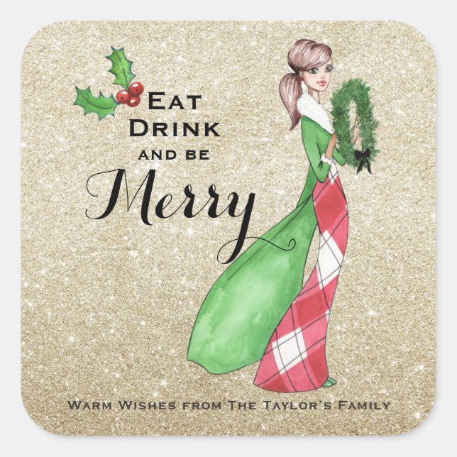Be Merry Christmas gift stickers (Front)