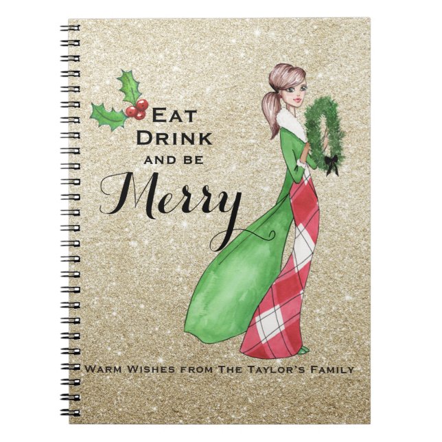 Be Merry Christmas holiday notebook  (Front)