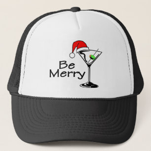 Be Merry Christmas Martini Trucker Hat