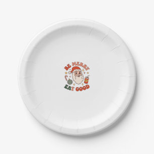 Be Merry Eat Good Christmas Santa Soda Candy Cane Paper Plate
