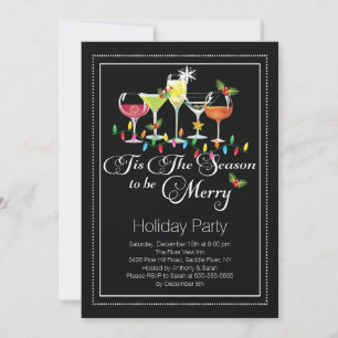 Be Merry Holiday Cocktail Party Invitation