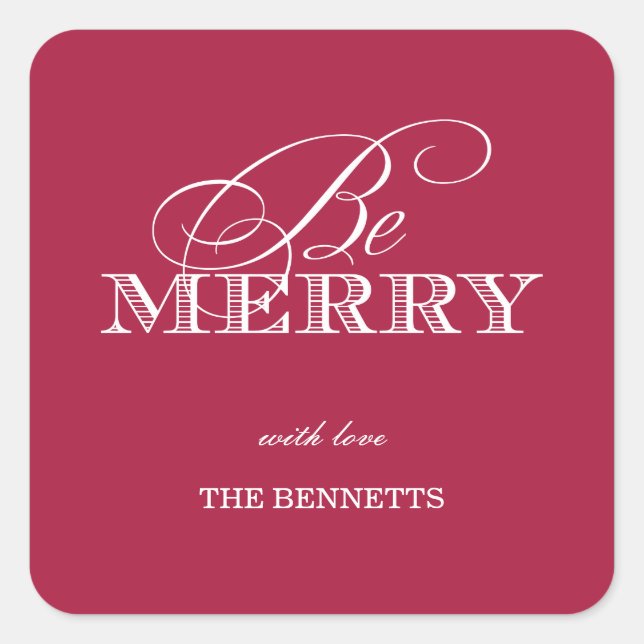 Be Merry Holiday Gift Stickers (Front)