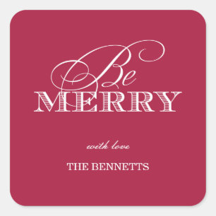 Be Merry Holiday Gift Stickers