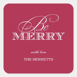 Be Merry Holiday Gift Stickers