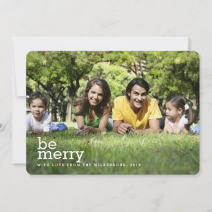 Be Merry in White Christmas Two Photo Card