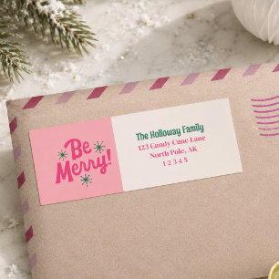 Be Merry Pink Scribble Tree Arched Photo