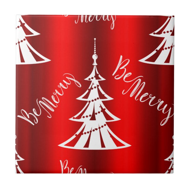 Be Merry Red Christmas Tile (Front)