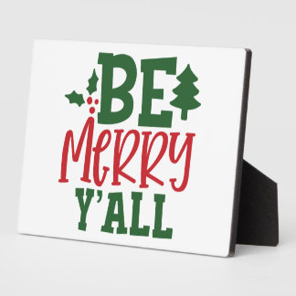 Be Merry Y'all Christmas Indoor Table Decor Plaque