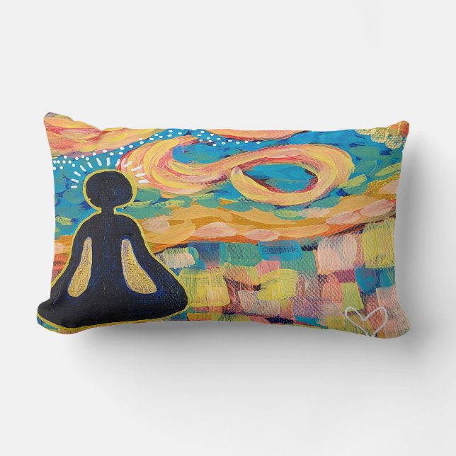 Be Mindful Meditation Yoga Art Pillow (Front)