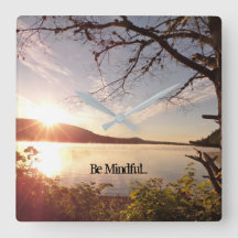 be mindful yoga room clock