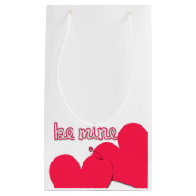 Be Mine 2 hearts and safety Pin Gift bag