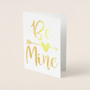 Be Mine Arrow Through Heart Valentine's Day Wrappi Foil Card