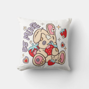 Be Mine Bunny Throw Pillow