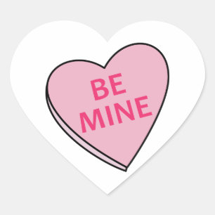 BE MINE CANDY HEART HEART STICKER