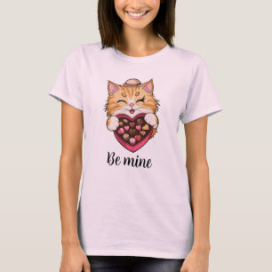 Be Mine Cat: Valentine's Day Kawaii Cat with Candy T-Shirt