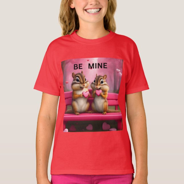 be mine chipmunks and candy hearts T-Shirt (Front)