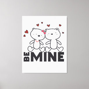 BE MINE - Cute Modern Valentine's Day Canvas Print