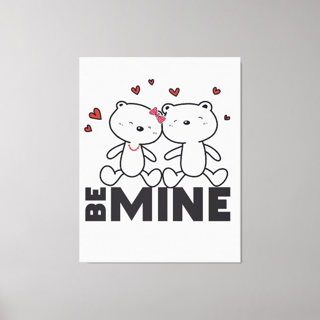 BE MINE - Cute Modern Valentine's Day Canvas Print (Front)