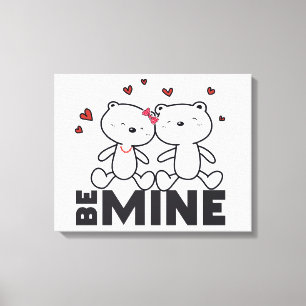 BE MINE - Cute Modern Valentine's Day Canvas Print