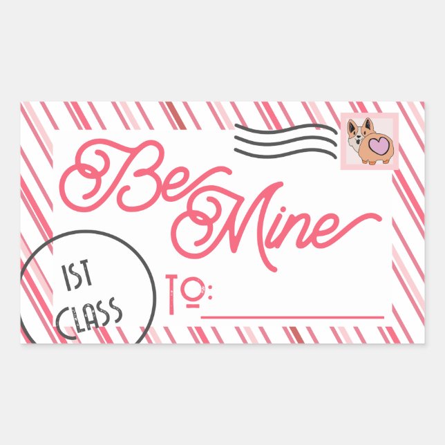 Be Mine Cute School Valentines Day Sticker (Front)