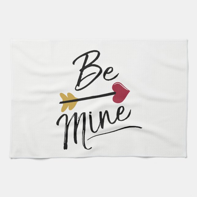 Be mine Cute Valentines Kitchen Towel (Horizontal)