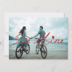 Be Mine Elegant Script Custom Photo Valentine Holiday Card