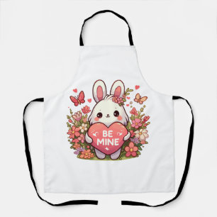 be mine ,funny rabbit valentine love apron