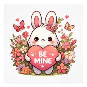 be mine ,funny rabbit valentine love photo print