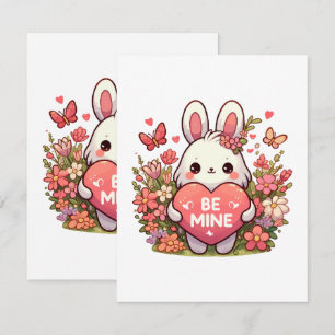 be mine ,funny rabbit valentine love RSVP card