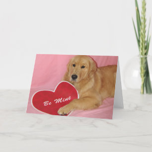 Be Mine Golden Retriever Card